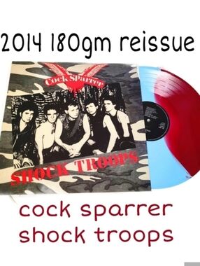 C*ck Sparrer Shock Troops 2014 Reissue 180gm Cyan & Claret Vinyl Record